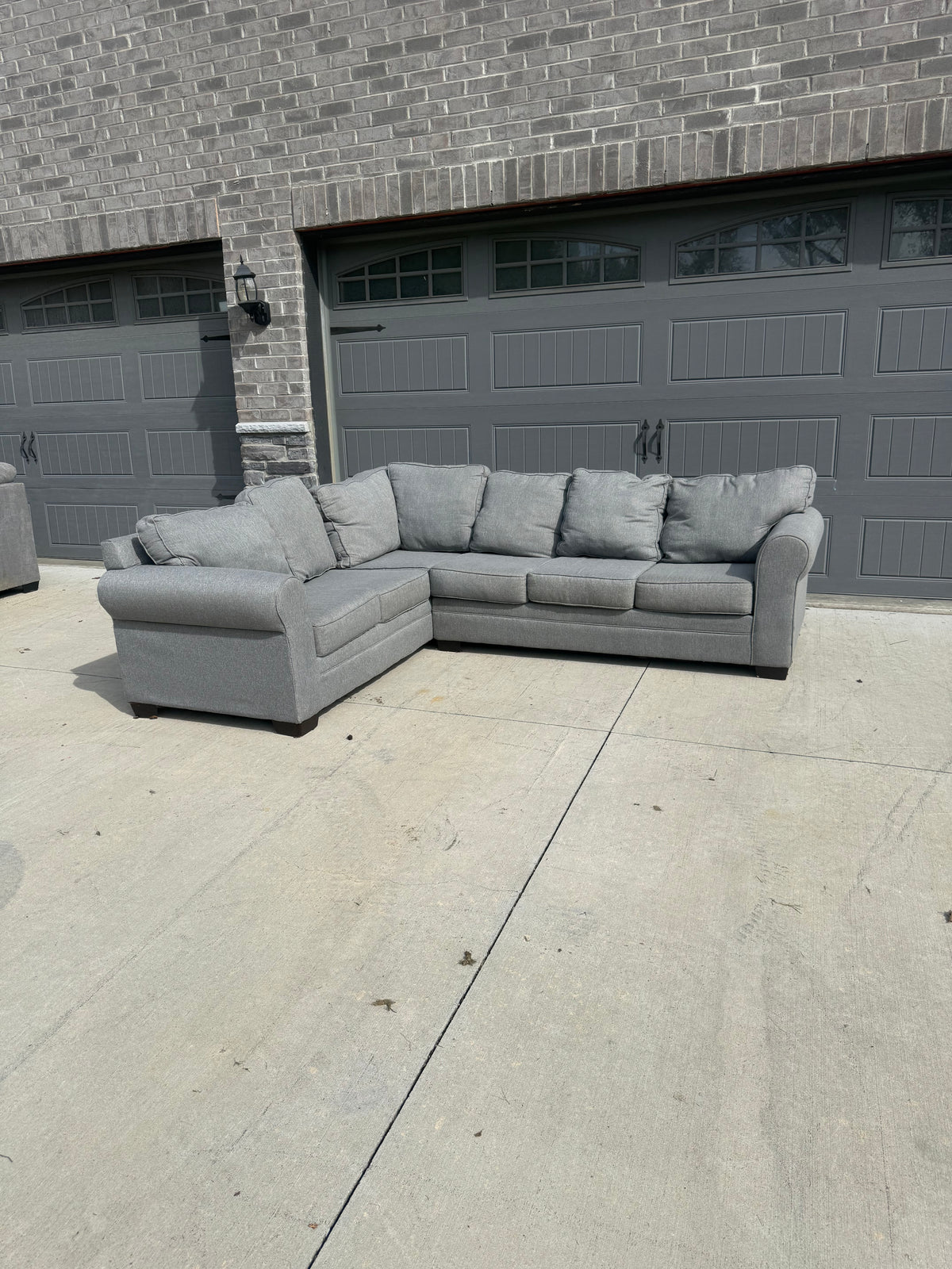 Bluish grey 2-piece sectional +delivery