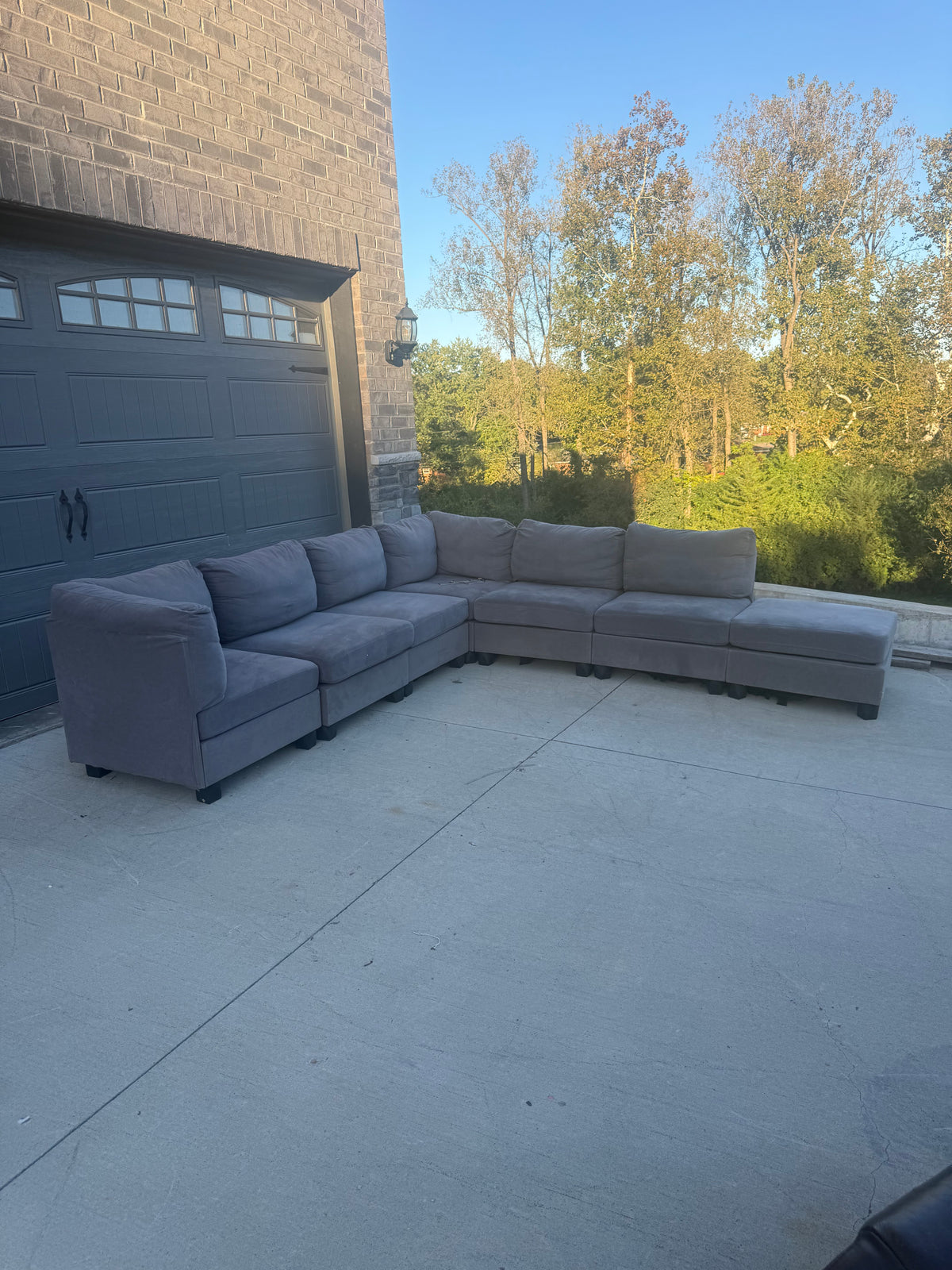 7 piece modular sectional grey