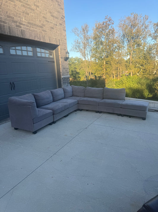 7 piece modular sectional grey