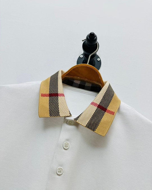 Plaid Colar Polo