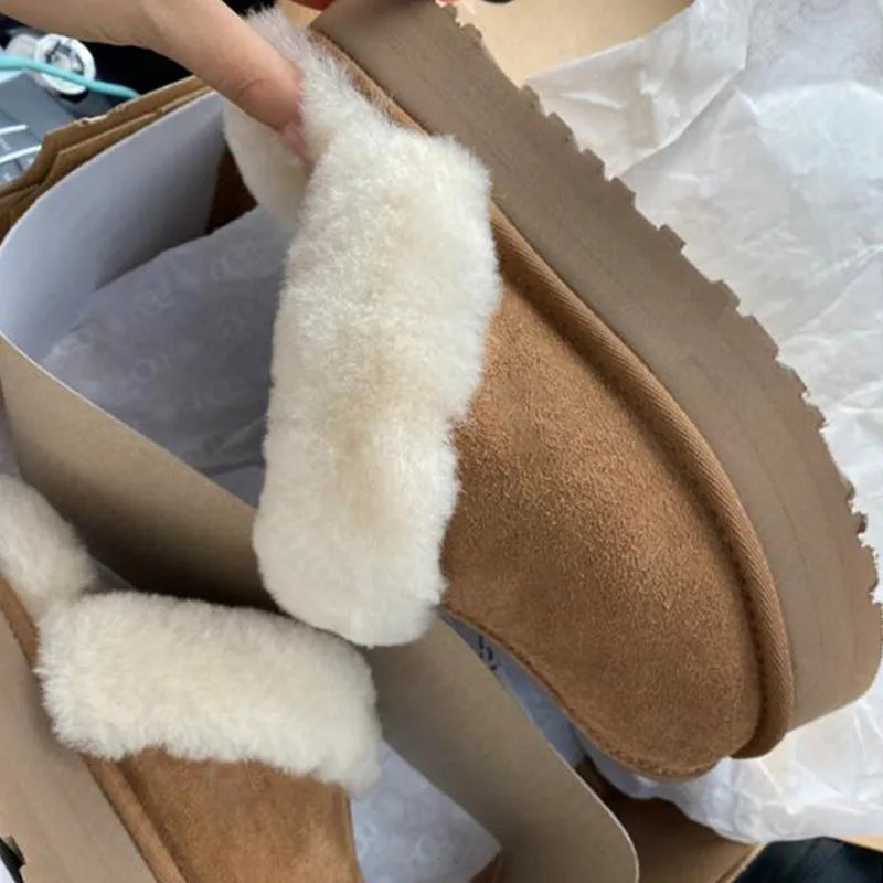 Fur Lined suede mules