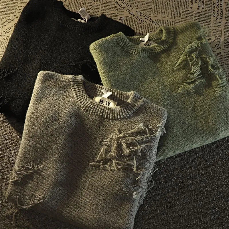 Womens Distressed Knit sweater